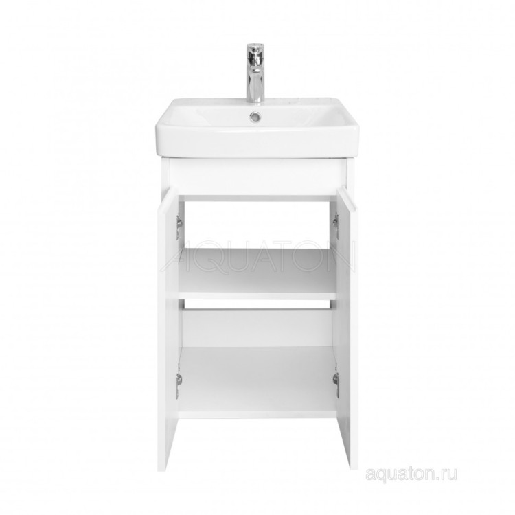Тумба под раковину AQUATON Сканди Doors 45 белый глянец, белый матовый, 1A278701SD010