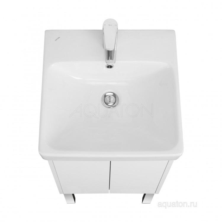 Тумба под раковину AQUATON Сканди Doors 45 белый глянец, белый матовый, 1A278701SD010