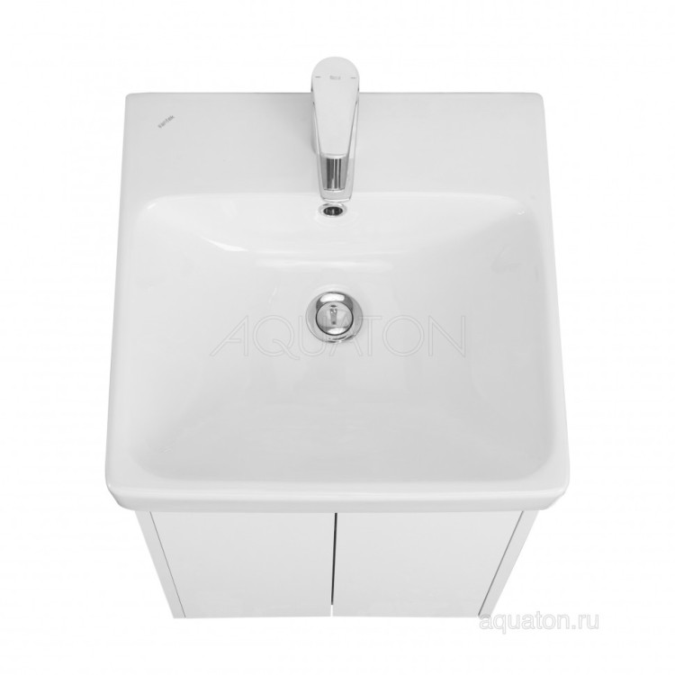 Тумба под раковину AQUATON Сканди Doors 45 белый глянец, белый матовый, 1A278701SD010