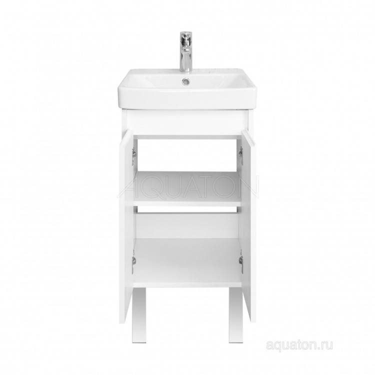 Тумба под раковину AQUATON Сканди Doors 45 белый глянец, белый матовый, 1A278701SD010