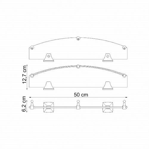 WasserKRAFT Wern K-2544 (ранее К-2524) Полка стеклянная с бортиком