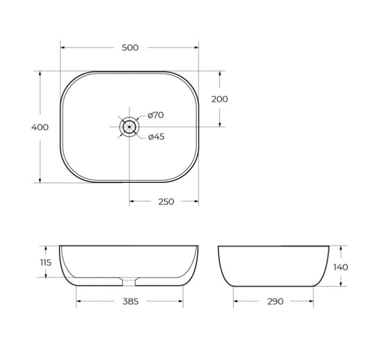 Раковина накладная керамическая BelBagno BB1302-H311