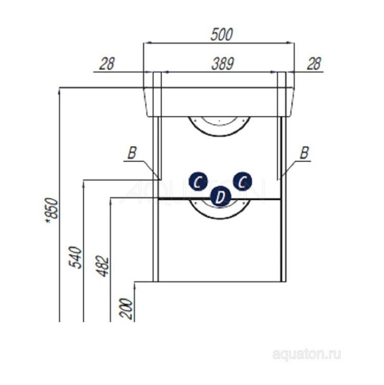 Тумба под раковину Aquaton Сильва 50 дуб фьорд 1A211701SIW60