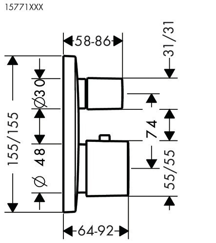 Смеситель для душа Hansgrohe PuraVida 15771 с термостатом