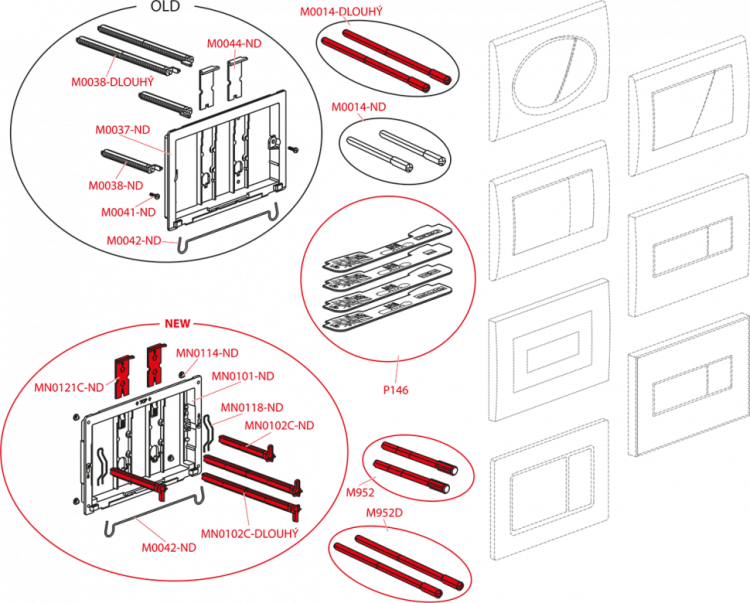 Кнопка управления для скрытых систем инсталляции, xром-глянец Alcadrain M371