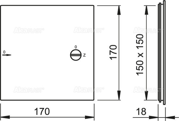 Дверца для ванной 150×150, белый Alcadrain AVD001