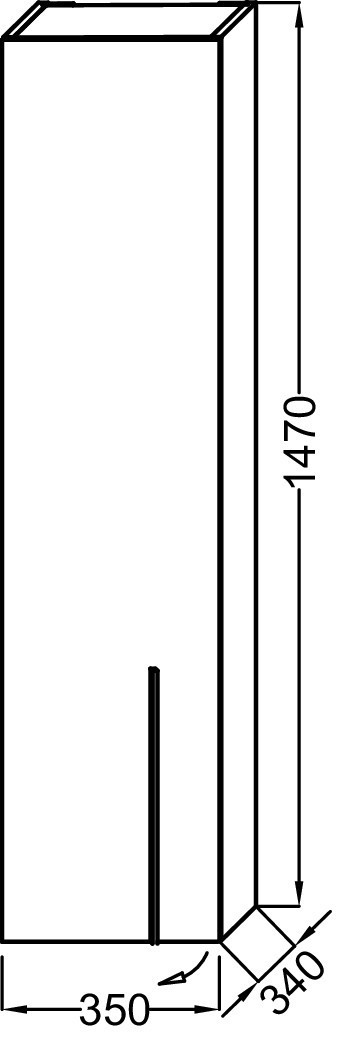 Подвесная колонна 35 см, шарниры слева, белый блестящий Jacob Delafon NOUVELLE VAGUE EB3047G-G1C