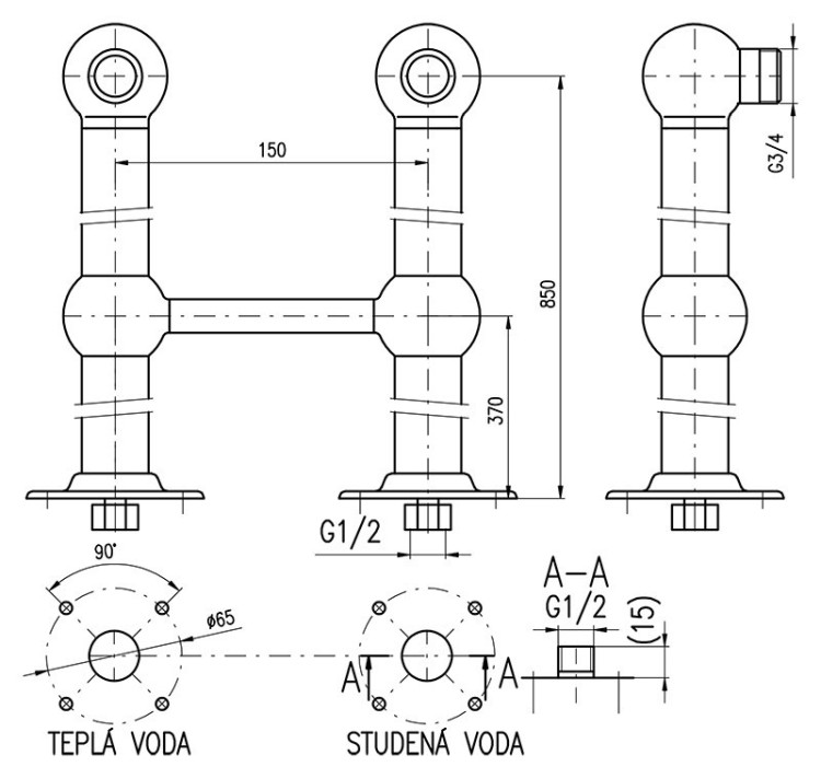 Напольные колонны Rav Slezak Morava retro SD0100