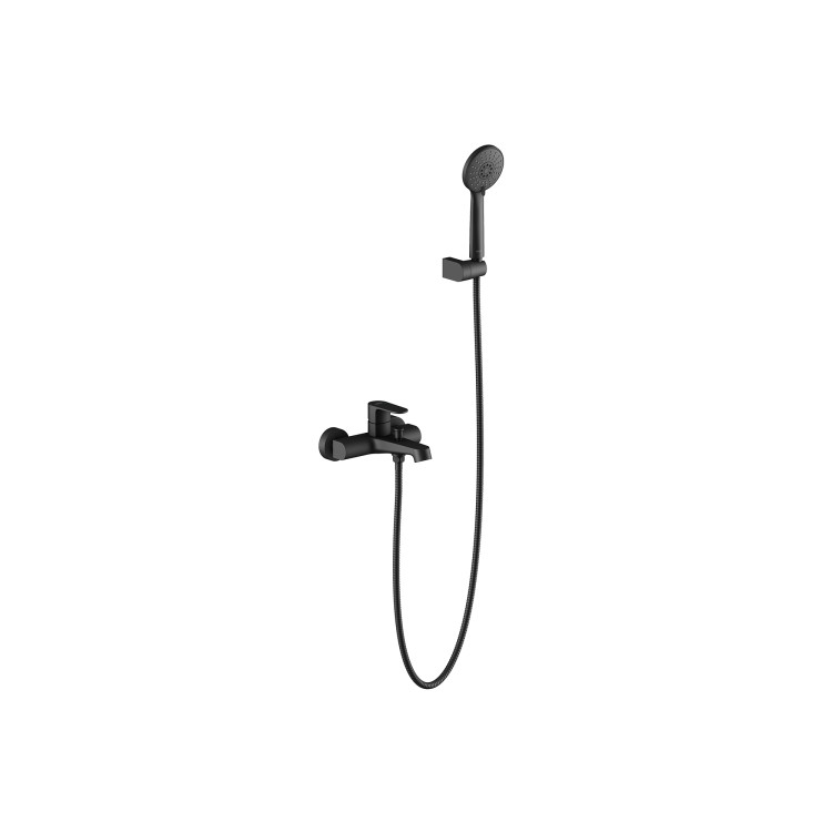 Смеситель для ванны с душевым набором Aquatek, матовый черный AQ1249MB ОБЕРОН