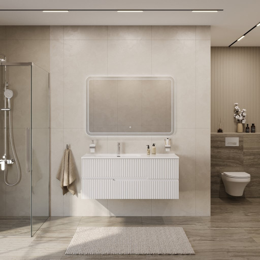 База под раковину подвесная с двумя выкатными ящиками, правосторонняя Cezares DUET-N-1000-2C-SO-BL-R