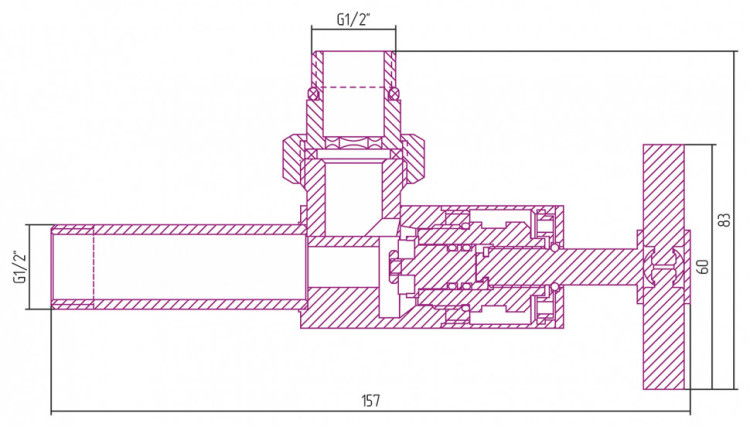 Вентиль Сунержа угловой крест G 1/2