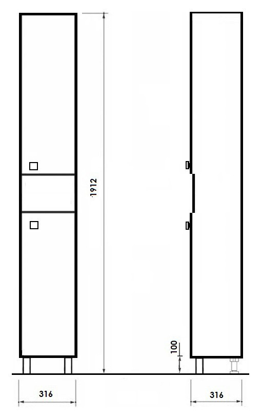 Шкаф пенал Orange Рио 32