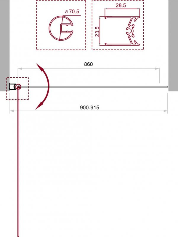 ДУШЕВАЯ ШТОРКА НА ВАННУ BELBAGNO UNO-V-1 BelBagno UNO-V-1-90/150-CH-CR