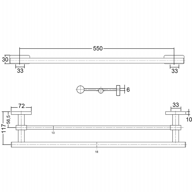 Полотенцедержатель двойной Kludi A-xes 4898805