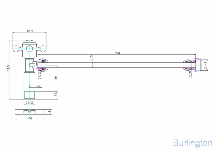Вентиль подвода воды для унитаза [W25 GOL]