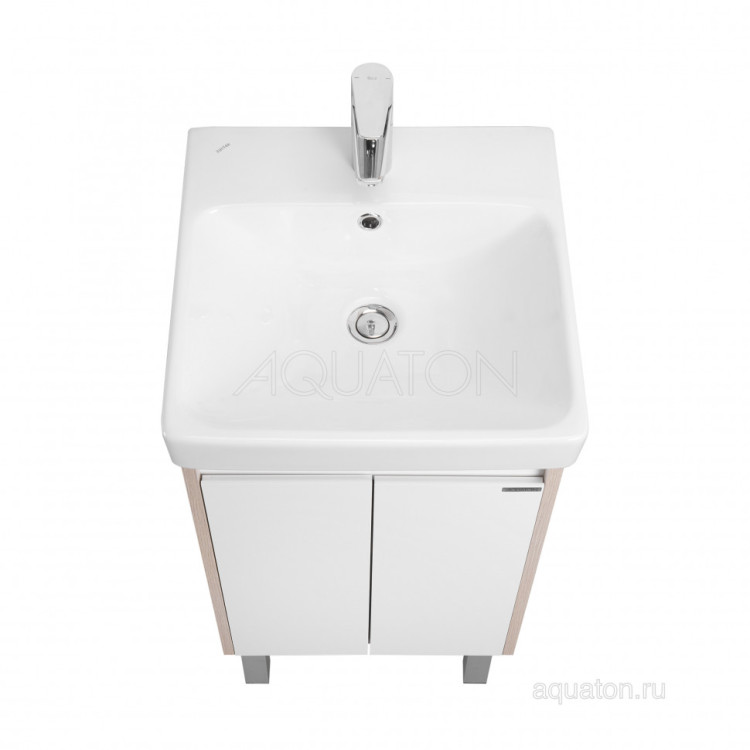 Тумба под раковину AQUATON Сканди Doors 45 белый глянец, дуб верона, 1A278701SDB20