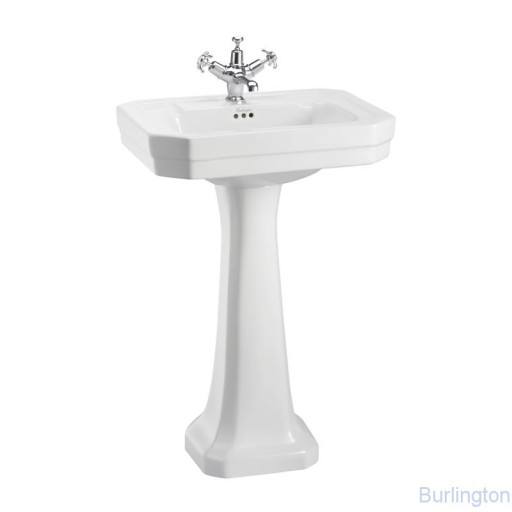 Раковина 56 см на 1 или 3 отверстия с пьедесталом