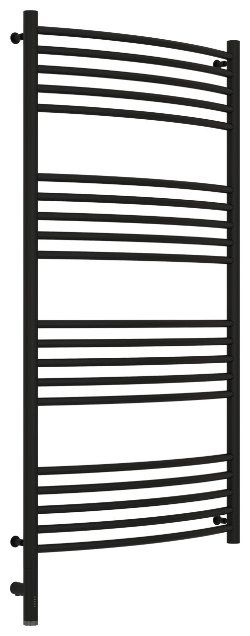 Полотенцесушитель электрический Сунержа Богема 3.0 выгнутая 1200х600 МЭМ левый Матовый чёрный