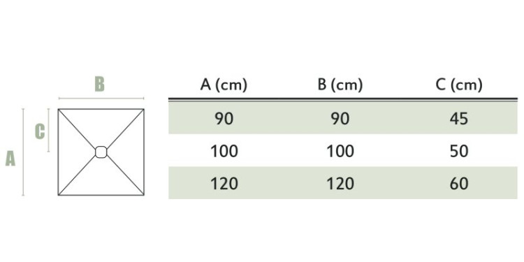 Поддон из акрона серия BASE фактура SLATE Cezares PLATO_BASE_NINETY_SLATE_ANG_NEGRO_90x90