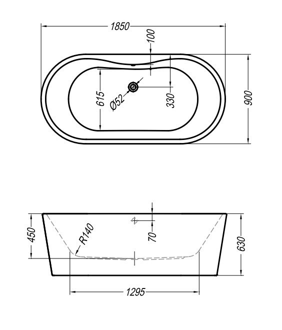Акриловая ванна Kolpa San Comodo FS 185x90
