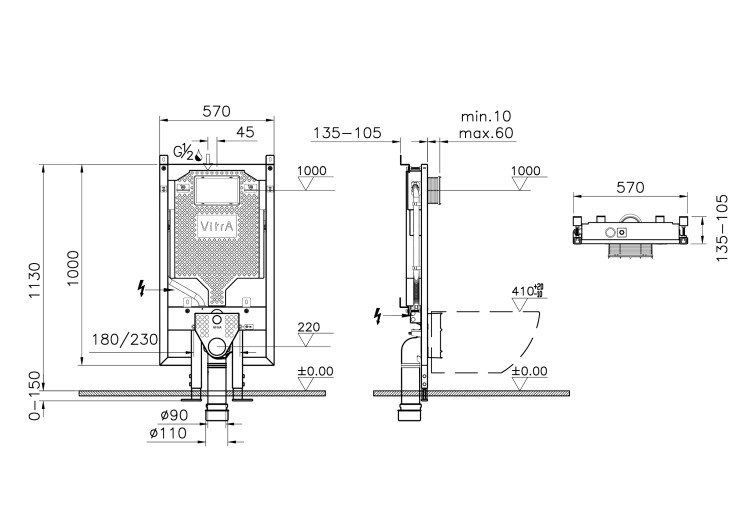 Система инсталляции для унитазов VitrA VPro