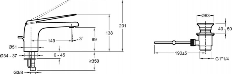 Однорычажный смеситель для умывальника, полированный никель Jacob Delafon AVID E97345-BN