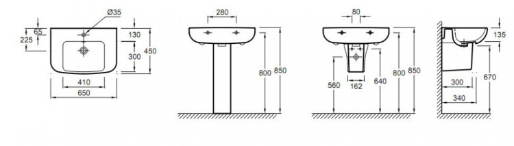 Раковина Jacob Delafon Odeon Up 65 E4743-00