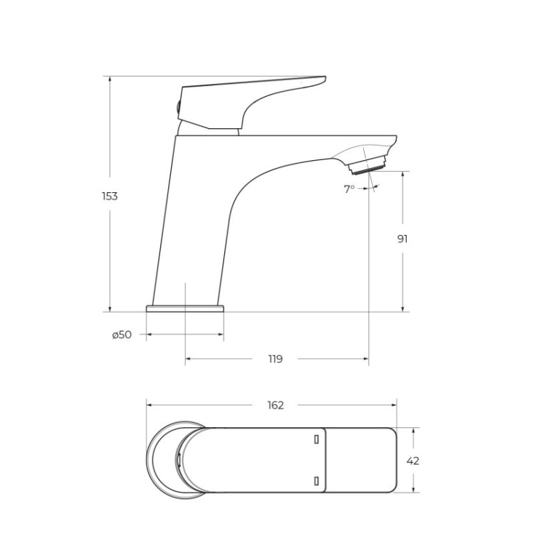 Смеситель для раковины без донного клапана Cezares MARINO-LVM-CRM-W0