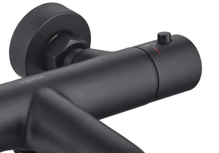 Термостатический смеситель для ванны Aquatek, матовый черный AQ1043MB