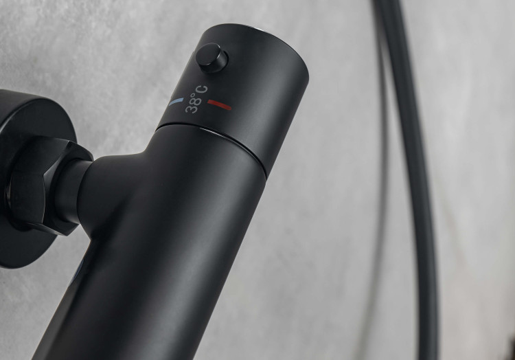 Термостатический смеситель для ванны Aquatek, матовый черный AQ1043MB