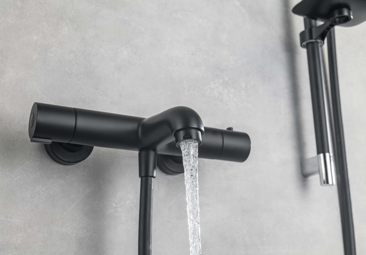 Термостатический смеситель для ванны Aquatek, матовый черный AQ1043MB