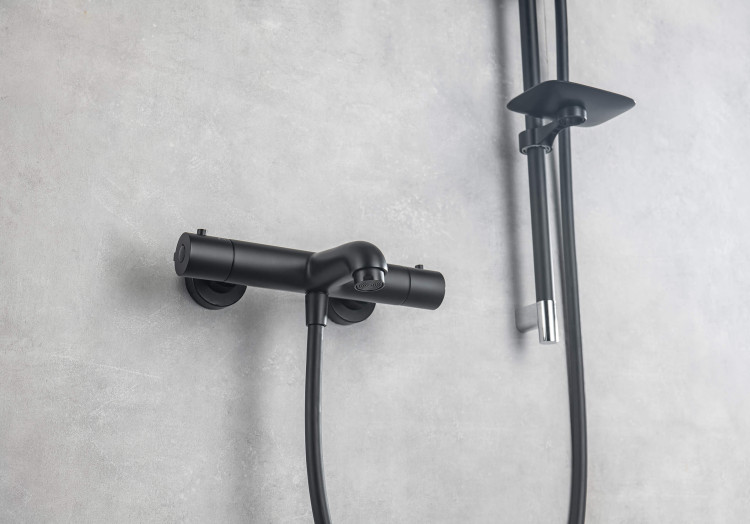 Термостатический смеситель для ванны Aquatek, матовый черный AQ1043MB