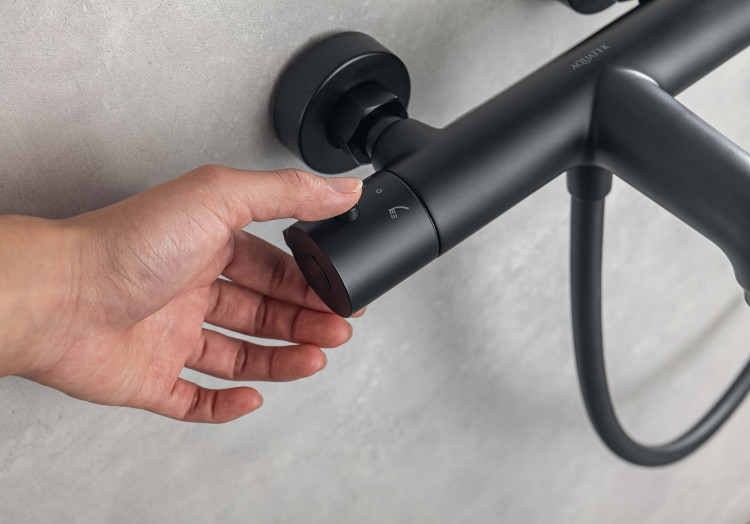 Термостатический смеситель для ванны Aquatek, матовый черный AQ1043MB