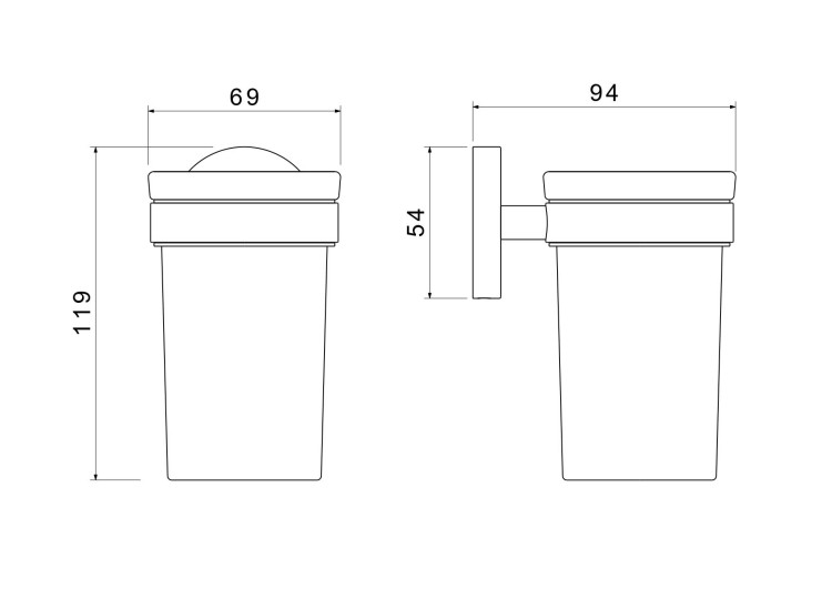 Стакан с держателем Aquatek матовый черный AQ4104MB Европа