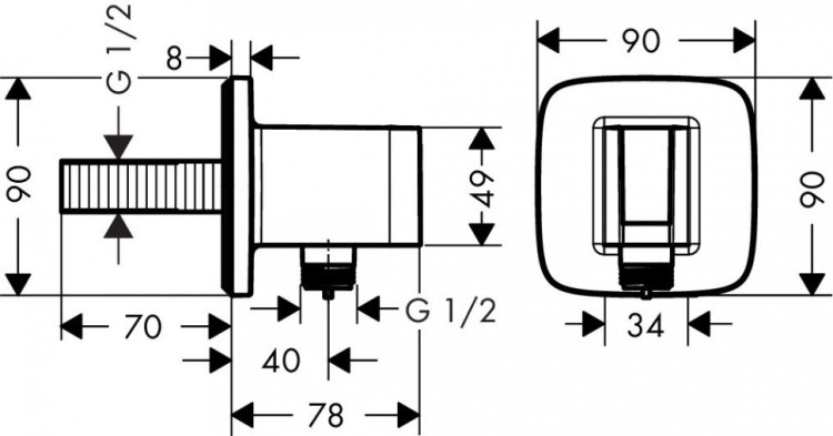 Шланговое подключение Hansgrohe Fixfit Porter E 26485000