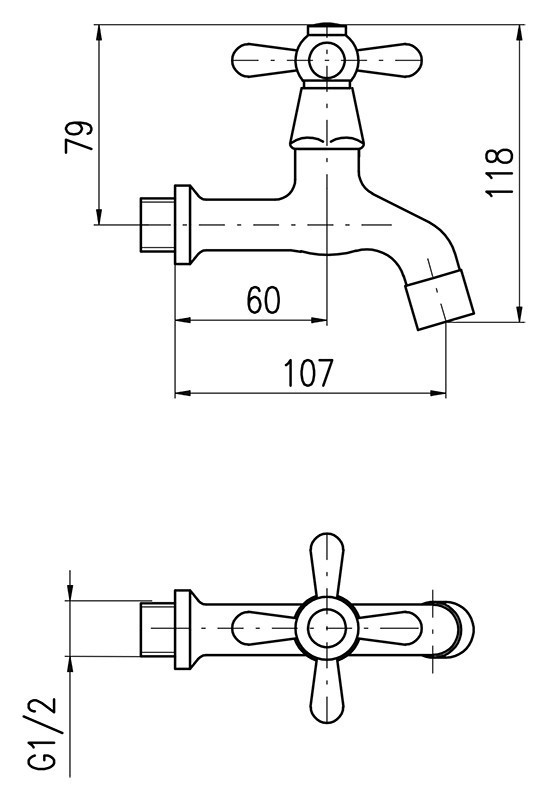 Кран для одного типа воды Rav Slezak Morava retro MK193SM