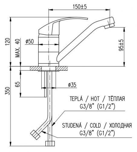 Смеситель Rav Slezak Mississippi MS015.5