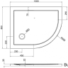 Закругленный угловой поддон 1000 x 800 мм правосторонний [Z1200]