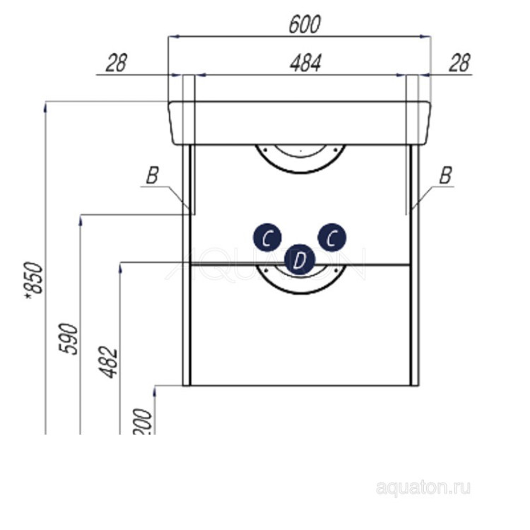 Тумба под раковину Aquaton Сильва 60 дуб полярный 1A211801SIW70