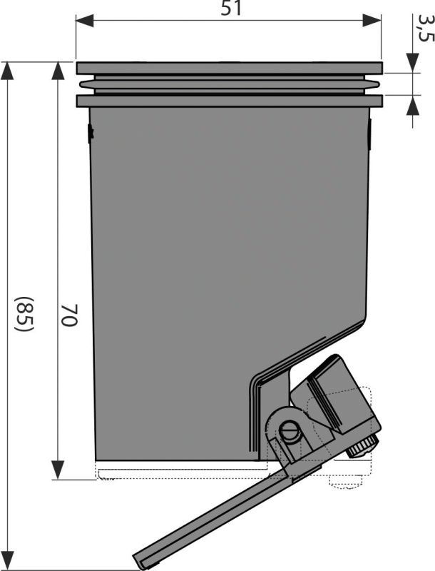 Гидрозатвор комбинированный для APZ-S12 для желоба APZ13 Alcadrain P145
