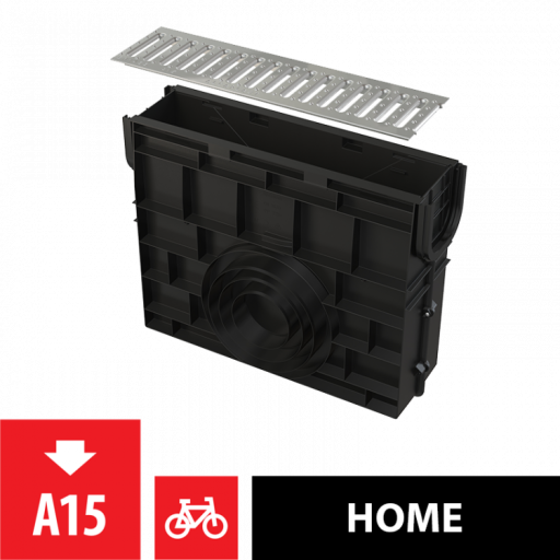 Пескоуловитель для дренажного канала AVZ101 без рамы с оцинкованной решеткой „T“ профиль A15 Alcadrain AVZ101R-R101S