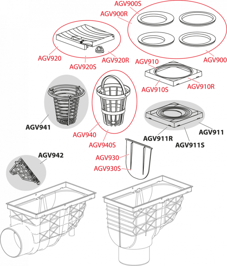 Ливнеотвод 300×155/110 мм, сток – прямой, черный Alcadrain AGV1