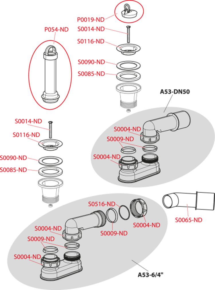 Сифон для душевого поддона с гидрозатвором Alcadrain A461-50