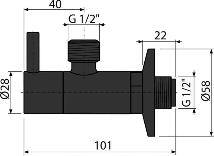 Угловой вентиль с фильтром 1/2