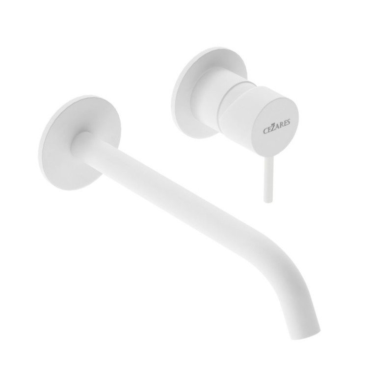 Смеситель для раковины встраиваемый однорычажный с тонкой ручкой, на два отверстия Cezares LEAF-BLI2-L-GM