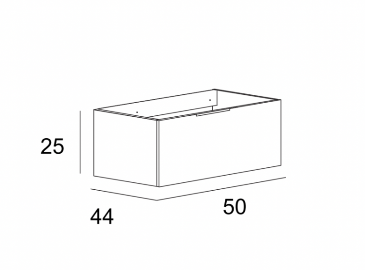 Тумба подвесная под раковину с выдвижным ящиком и внутренним ящиком Cezares 55394