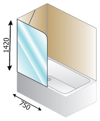 Шторка для ванны Kolpa San Terra TS 75