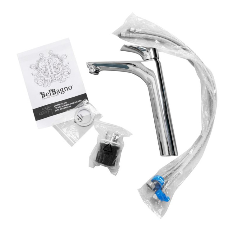 Смеситель для накладных раковин без донного клапана Cezares MARINO-LMC-CRM-W0