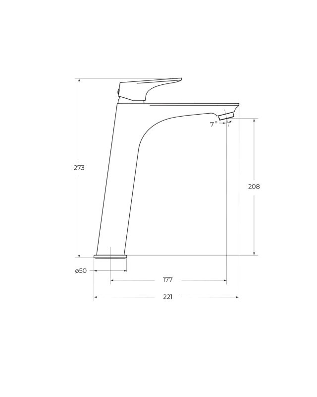 Смеситель для накладных раковин без донного клапана Cezares MARINO-LMC-CRM-W0