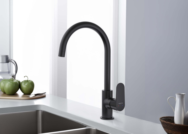 Смеситель для кухни Aquatek, матовый черный AQ1282MB ОБЕРОН